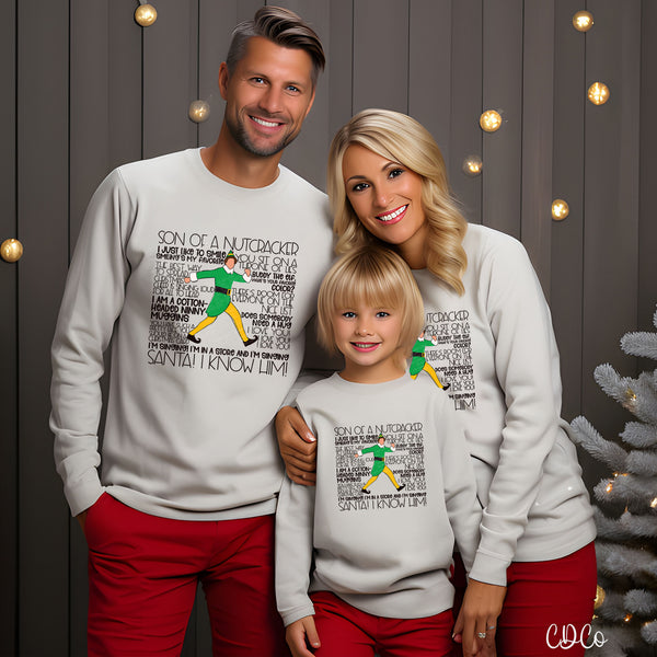 Elf Quotes DTF (adult size is available as a screen print until sold out)