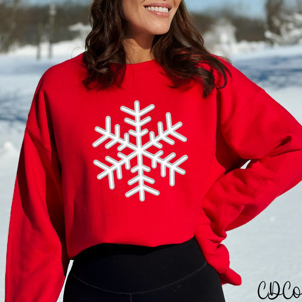 Snowflake Faux Embroidery DTF