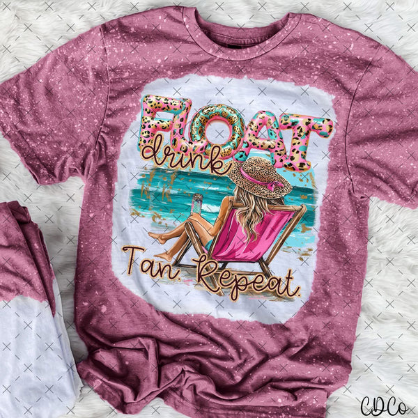Float Drink Tan Repeat Leopard 5395 DTF