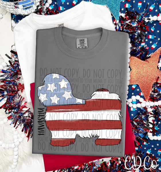 Patriotic Dog Black Text 4 of 7 DTF