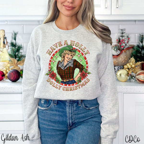 Have a Holly Dolly Christmas Round DTF
