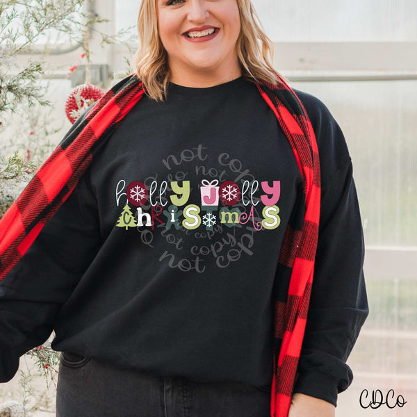 Holly Jolly Christmas Doodles 2174 DTF