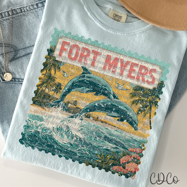 Vacation/Landforms/POI Destination Stamps Vintage 1 of 4 DTF