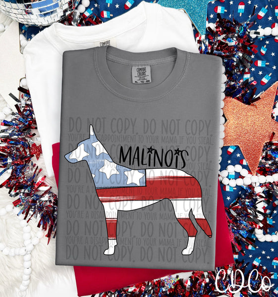Patriotic Dog Black Text 4 of 7 DTF