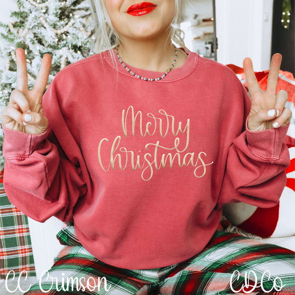Merry Christmas Gold Script ~exclusive~ DTF