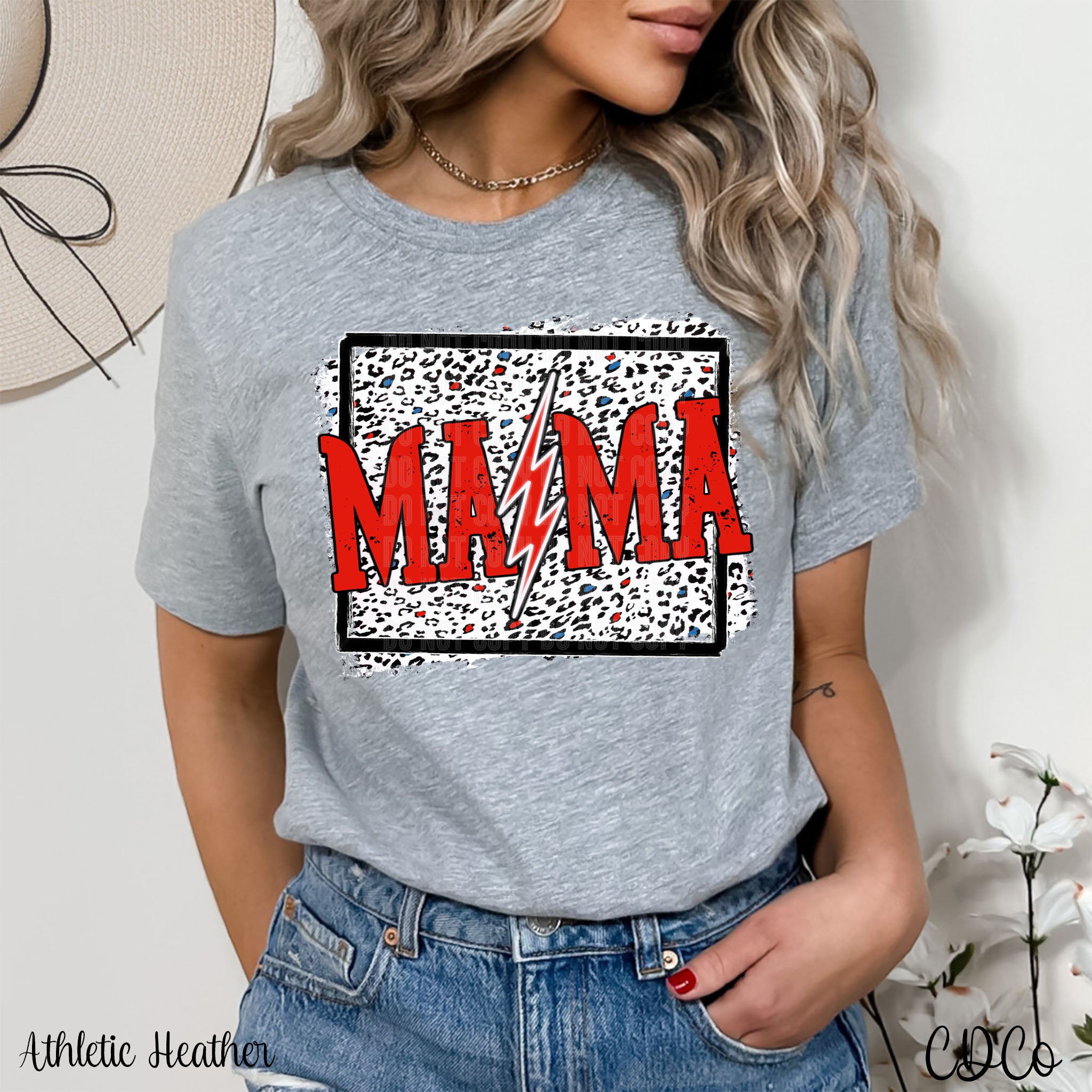 Red Mama Bolt Leopard DTF Chase Design Co.