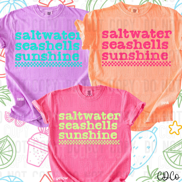 Saltwater Seashells Sunshine Multicolor DTF