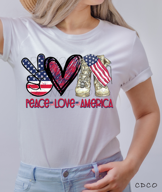 Peace Love America Boots SUBLIMATION (400°)