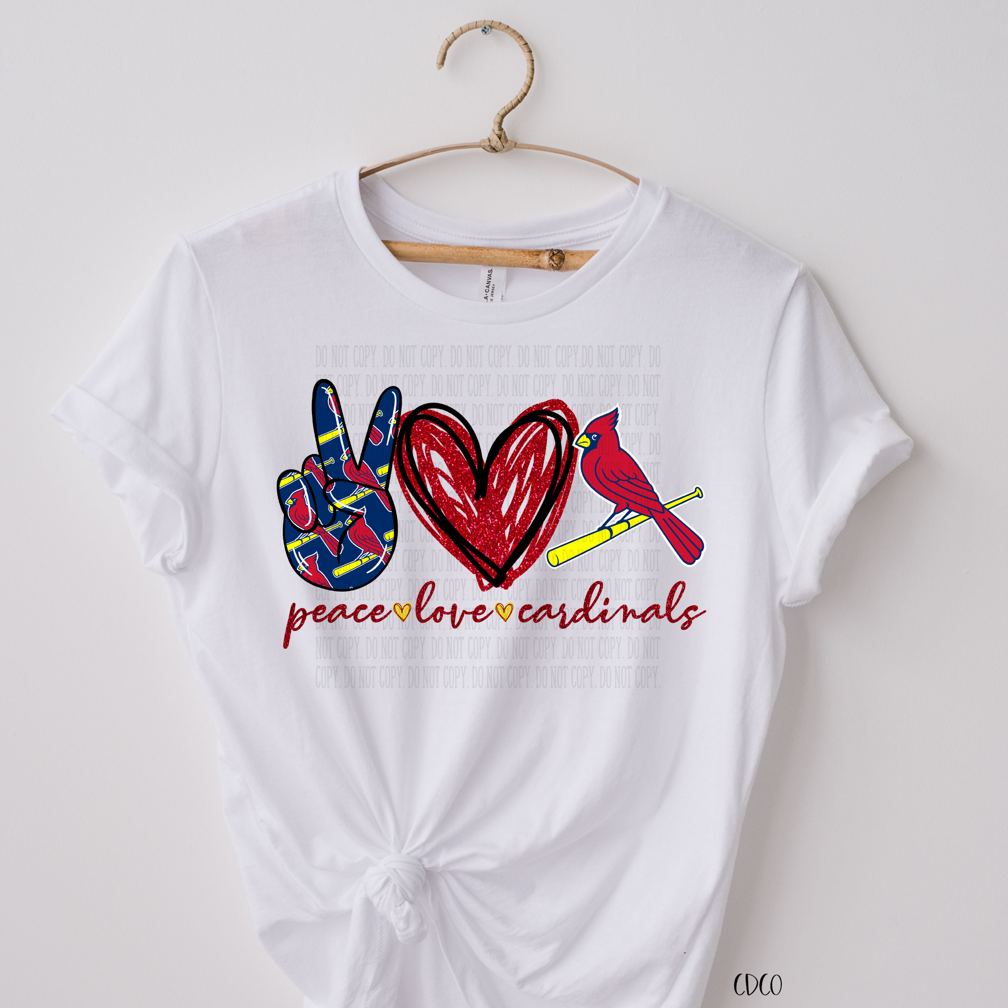 Peace Love Cardinals Long Sleeve Tee Shirt