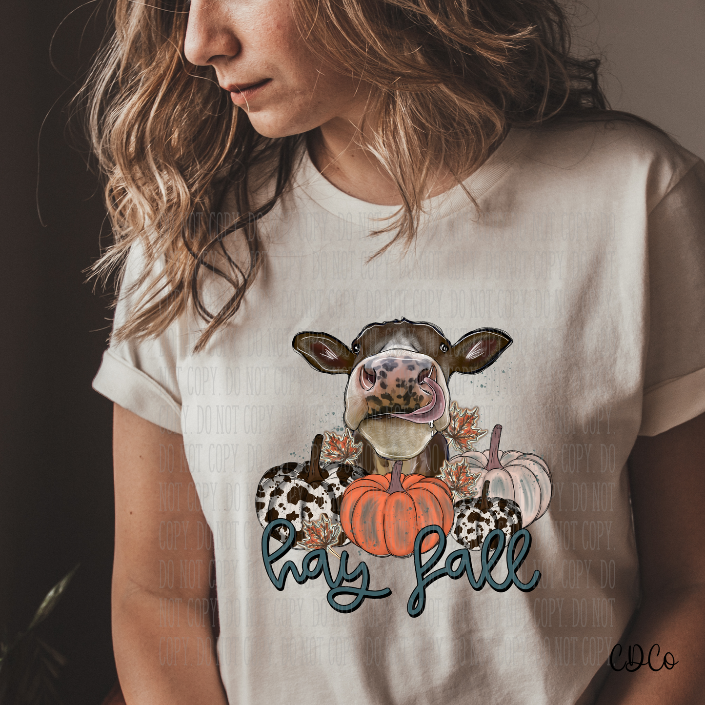 Hay Fall Pumpkin Cow DTF (320°)