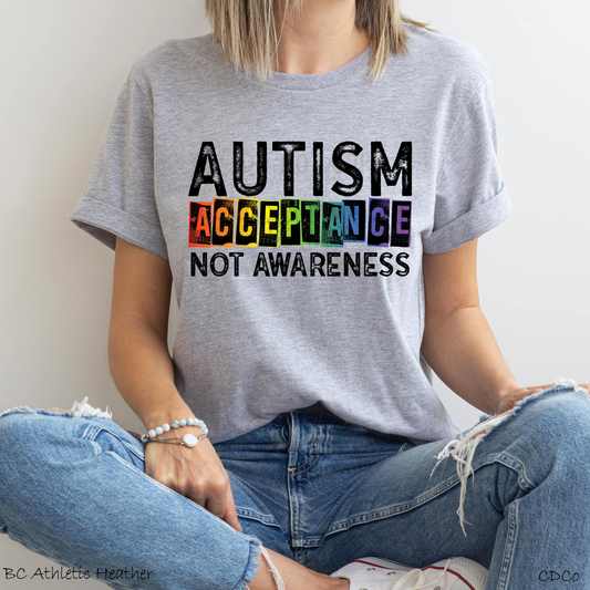 Acceptance Not Awareness Autism DTF (see screens for Adult)