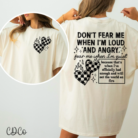 Don't Fear Me w/3.5" pocket Black 4465 DTF