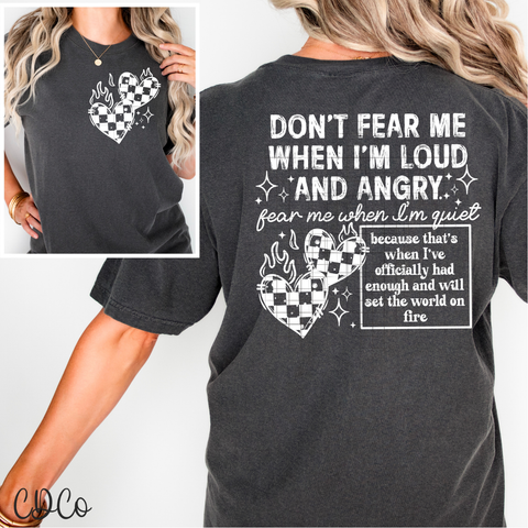 Don't Fear Me w/3.5" pocket White 4466 DTF