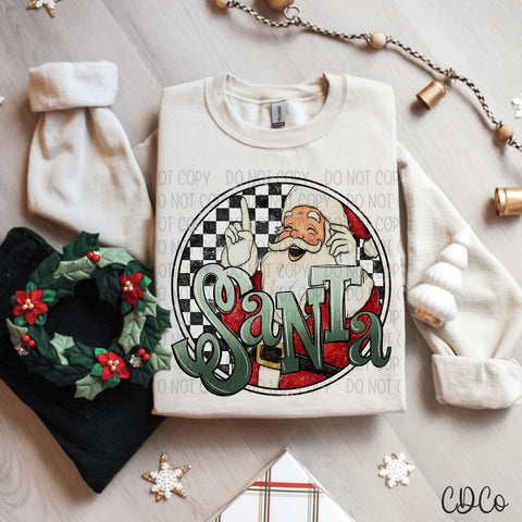 Santa Circle Checkered 3162 DTF
