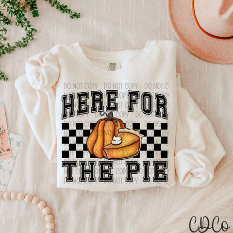 Here For The Pie Checked DTF