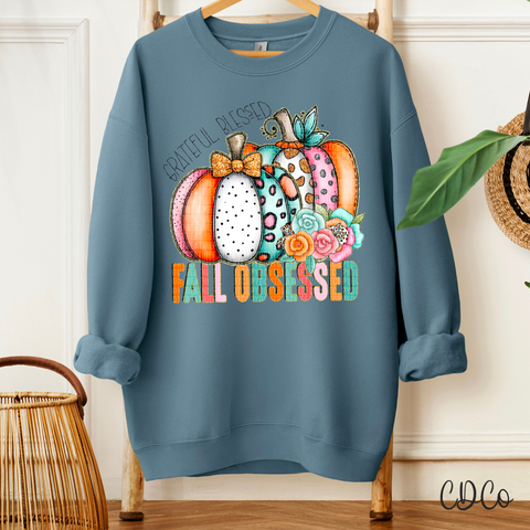 Grateful Blessed Fall Obsessed Gold Accents 7039 DTF