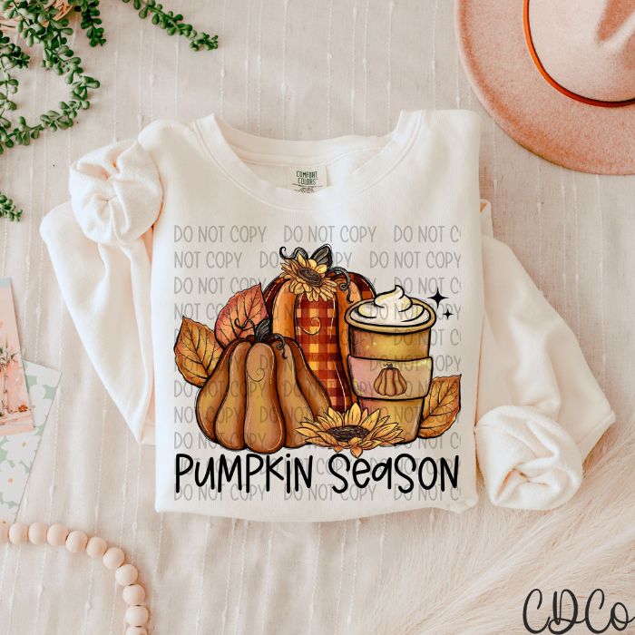 Sunflower Checkered Pumpkin Season DTF