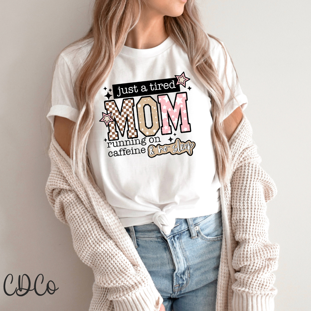 Just A Tired Mom Black 4917 DTF
