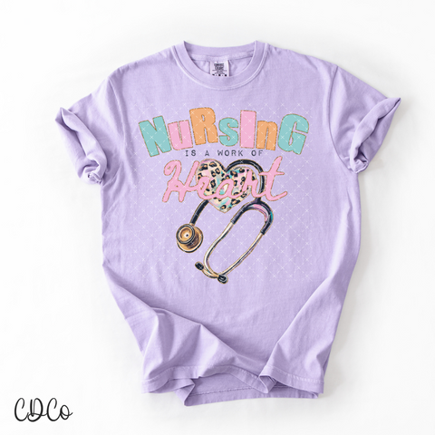 Nursing Is A Work Of Heart 7061 DTF