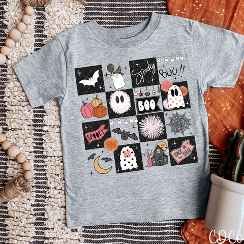 Spooky Checkers In Pink - 7632 DTF
