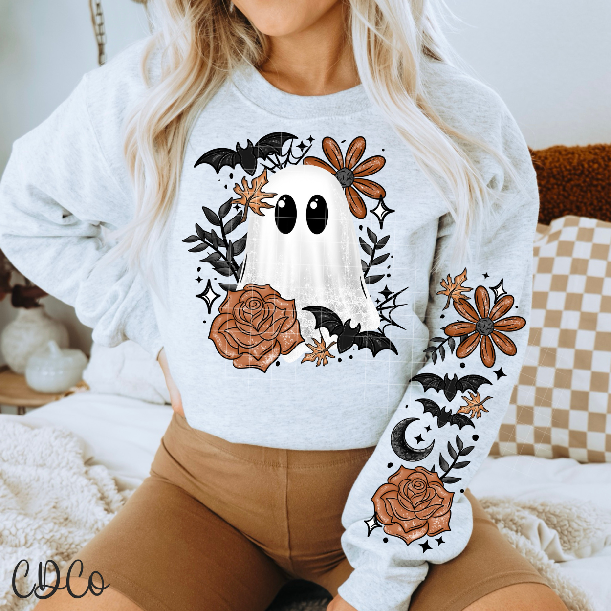 Light Brown Rose Ghost w/Sleeve (adult sleeve 3x9) 4897 DTF