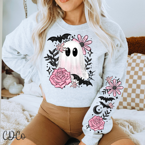 Light Pink Rose Ghost w/Sleeve (adult sleeve 3x9) 4898 DTF