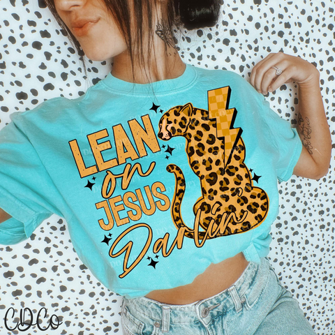 Lean On Jesus Yellow 4696 DTF