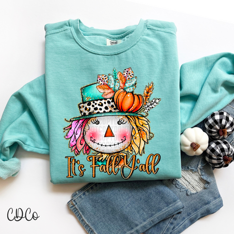 It's Fall Y'all Scarecrow Faux Glitter Accents 7052 DTF