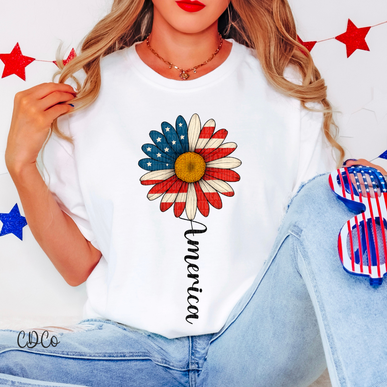 America RWB Flower 4280 DTF