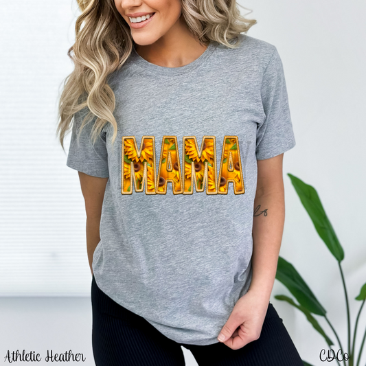 Sunflowers Mama Faux Embroidery DTF