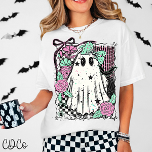 Pastel Ghost Green Bow Checks Stripes 7073 DTF