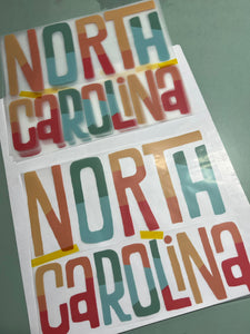 PLEASE READ Retro North Carolina DTF EIGHT (8) TRANSFERS IN LOT READY TO SHIP