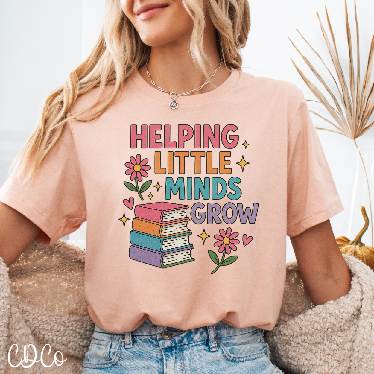 Helping Little Minds Grow Books Flowers - 7162 DTF