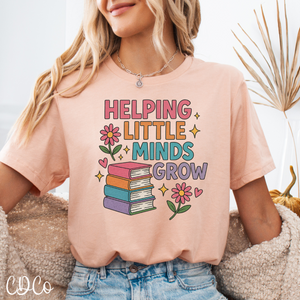 Helping Little Minds Grow Books Flowers - 7162 DTF