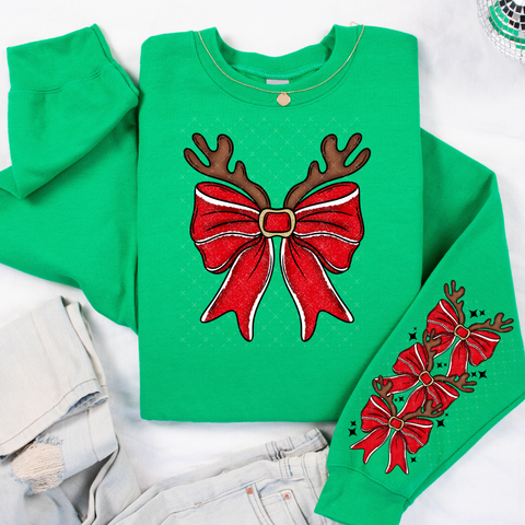 Reindeer Bow w/Sleeve 8551  DTF