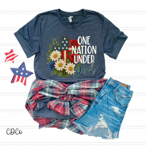 One Nation Under God / White 4323 DTF