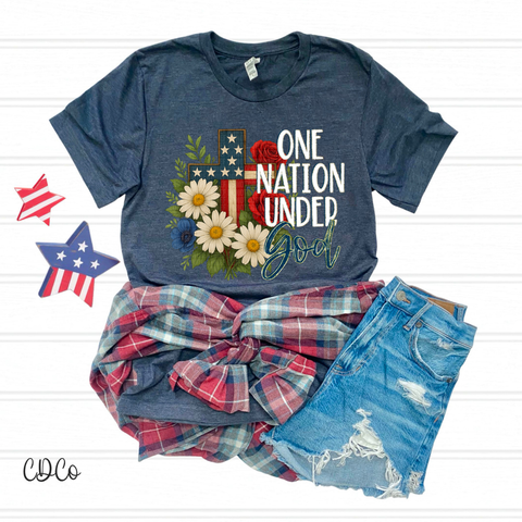 One Nation Under God / White 4323 DTF