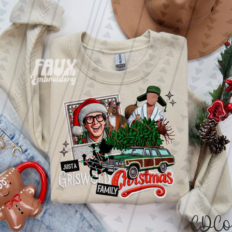 Griswold Family Christmas Faux Embroidery DTF