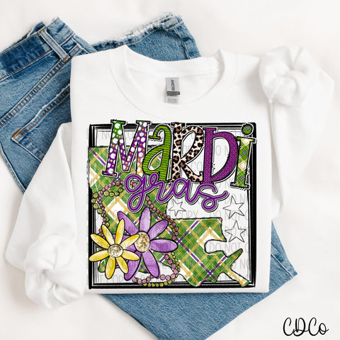 Mardi Gras State Flowers Beads 4028 DTF