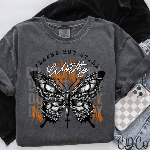 Flawed But Still Worthy Butterfly Flames 4108 DTF