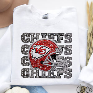 KC Stacked Faux Bling Helmet DTF