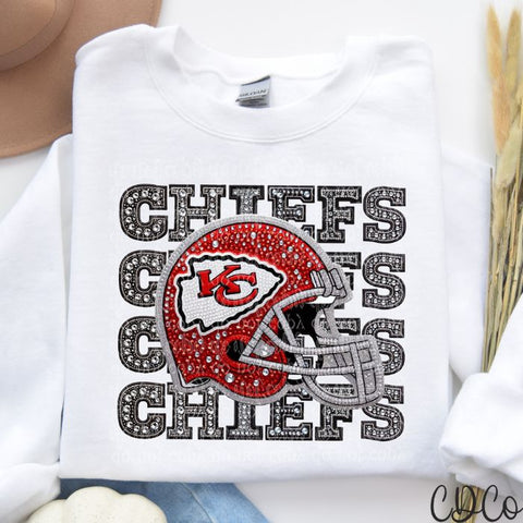 KC Stacked Faux Bling Helmet DTF