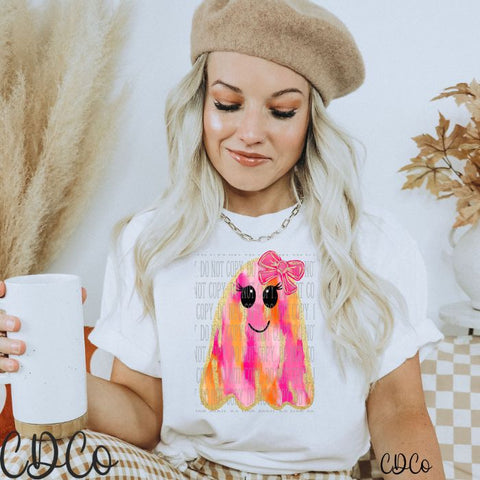 Ghost Gold Pink Brush DTF
