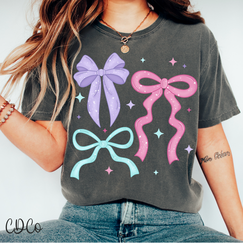 Purple Mint Pink Bows 4971 DTF