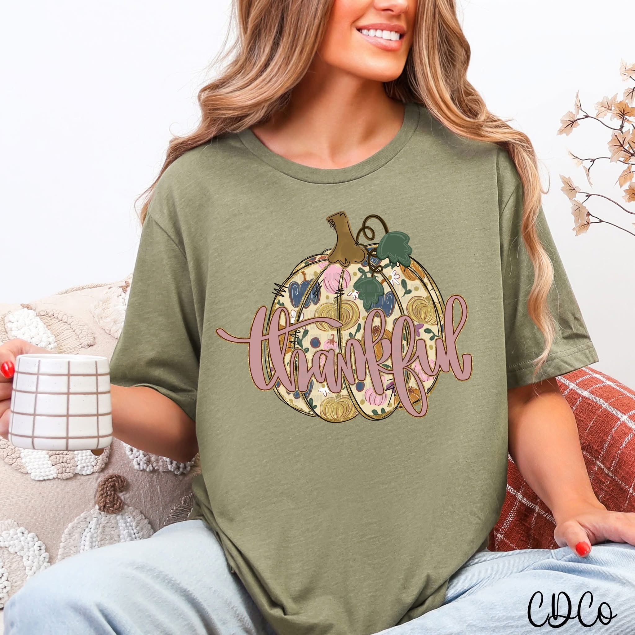 Thankful Pumpkin Gold Accents 10012 DTF