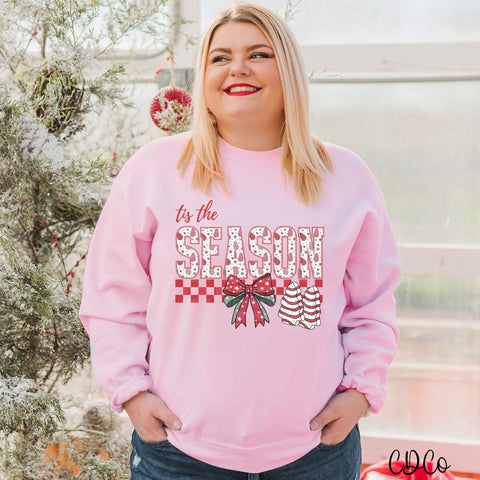 Tis the Season Cakes Checkered Bow 10017 DTF