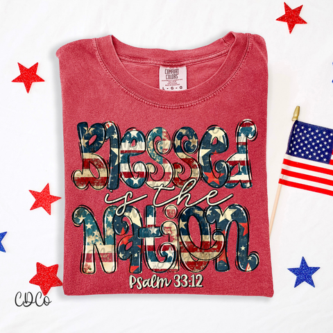 Blessed In The Nation / White 4283 DTF
