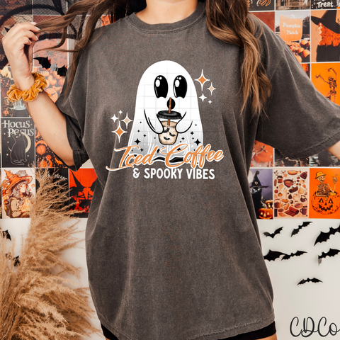 Iced Coffee & Spooky Vibes / White 4419 DTF