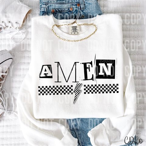 Amen Checkered Bolt 6058 DTF