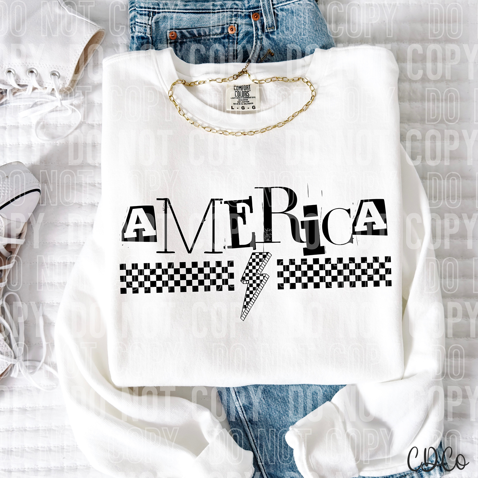 America Checkered Bolt 6106 DTF